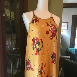Brushed Knit Yellow Floral Dress